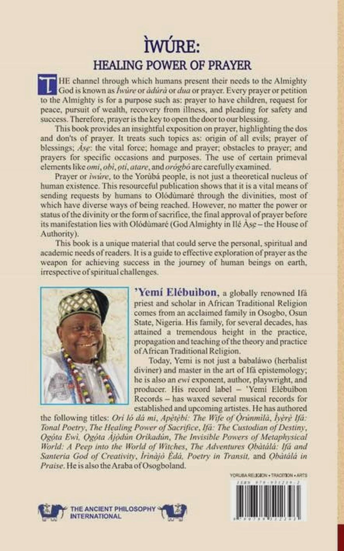 Iwure: Healing Power of Prayer by Yemi Elebuibon
