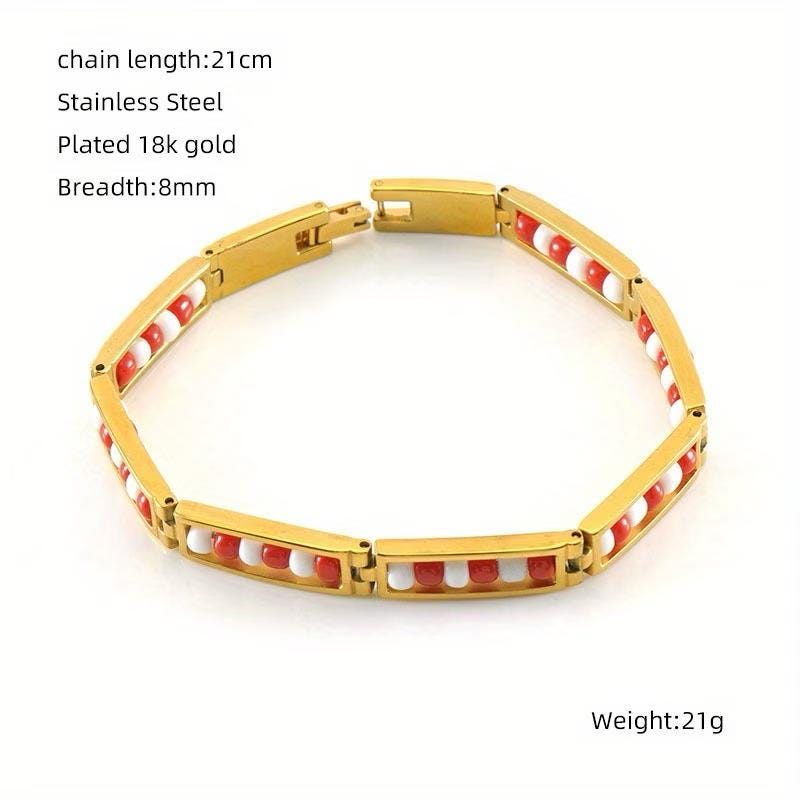 Ifa 18 karat Gold Plated Bracelet With Beads.