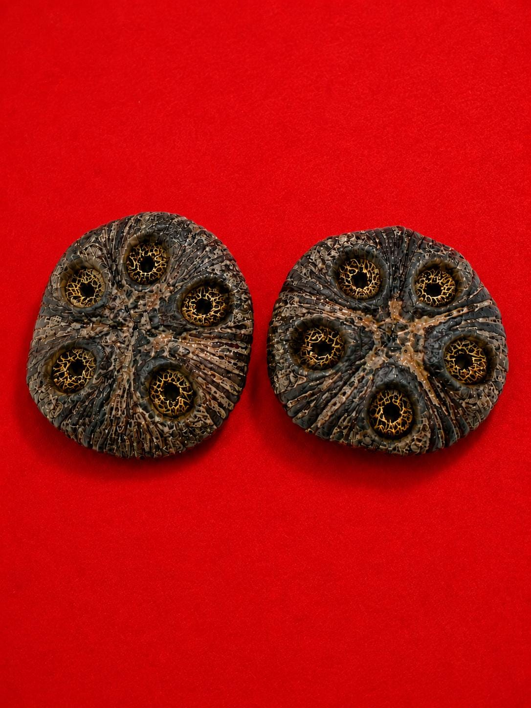 Extremely rare SIX eye Ikin (set of two) Yoruba