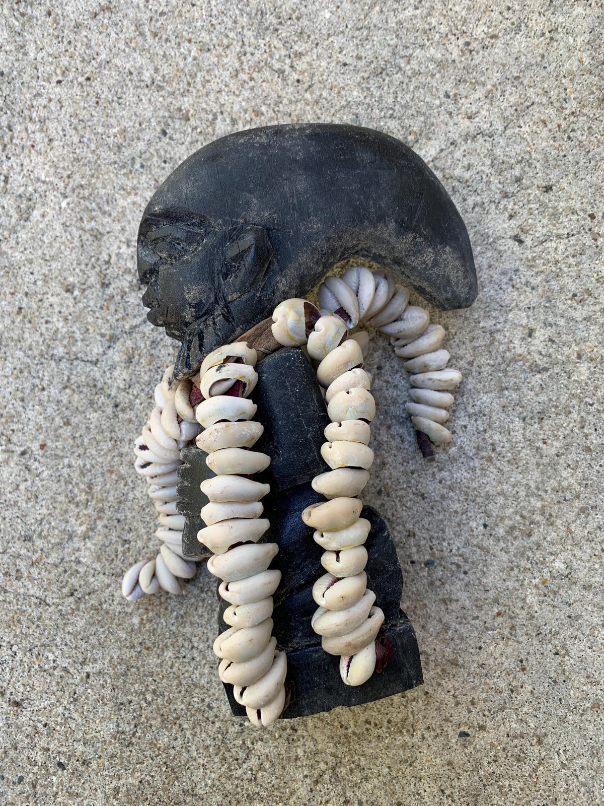 Portable 7 inch high Authentic Yoruba 80 Cowrie Shells Ere Esu Alaje Spiritual Statue