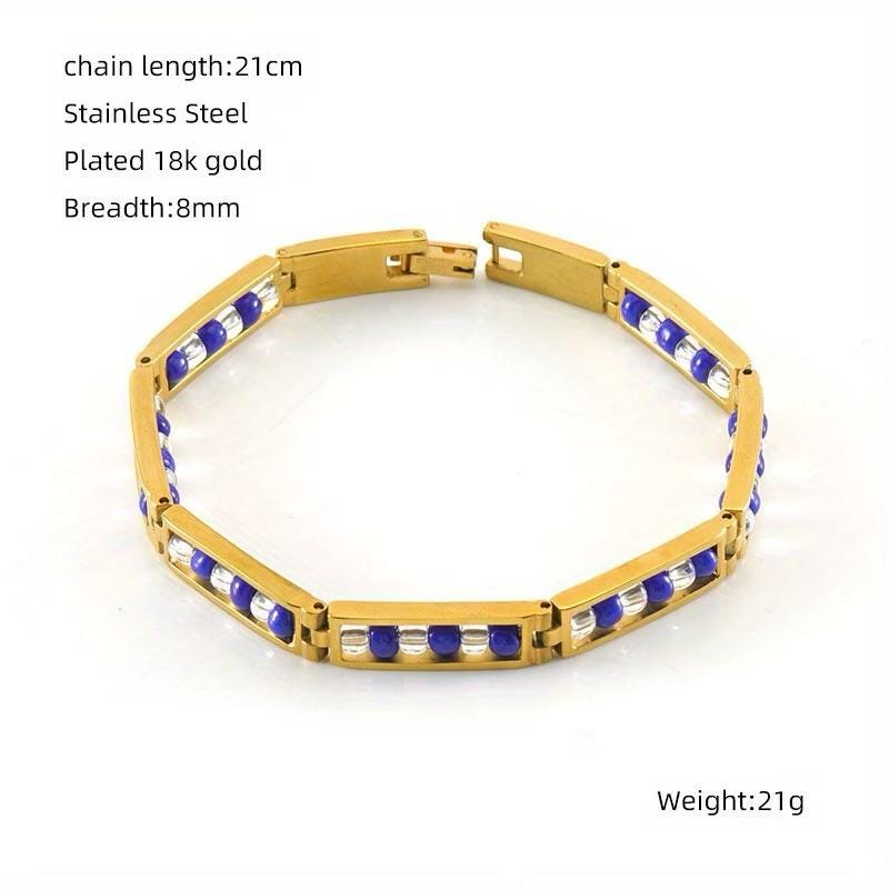 Ifa 18 karat Gold Plated Bracelet With Beads.
