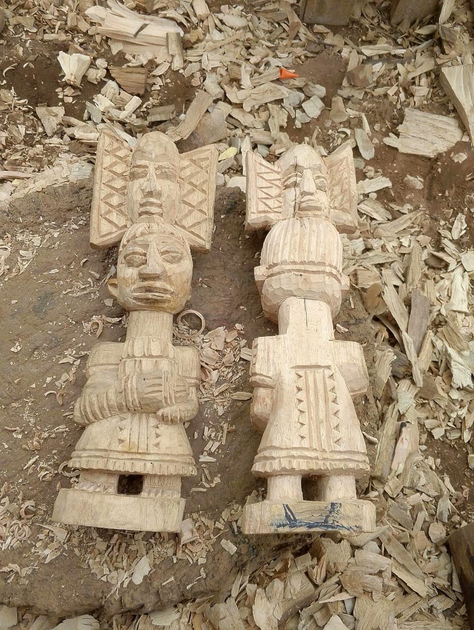 Authentic Traditional Yoruba Oya Statue Hand Carved in Oyo.