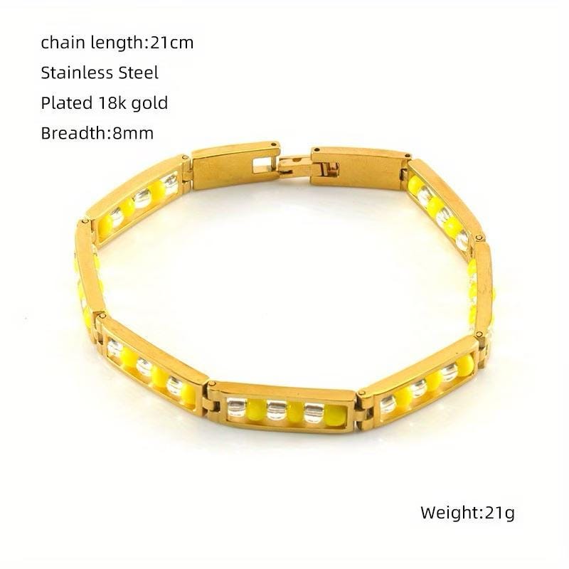 Ifa 18 karat Gold Plated Bracelet With Beads.