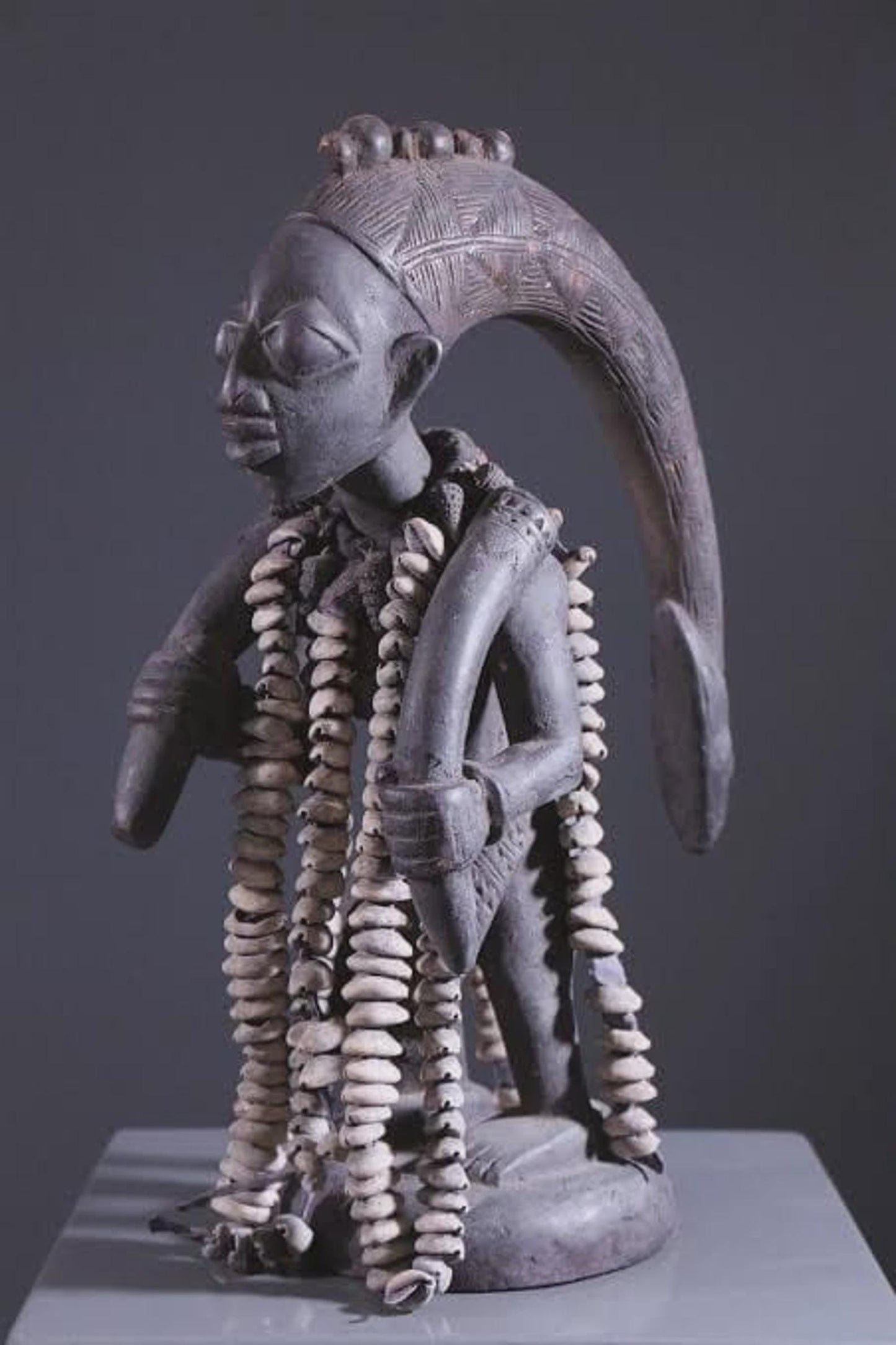7 inch high Authentic Yoruba 80 plus Cowrie Shells Ere Esu Alaje Spiritual Statue