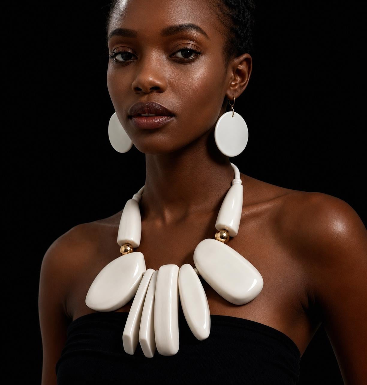 Paris New York London Fashion Statement Necklace And Earrings Set Neck Piece