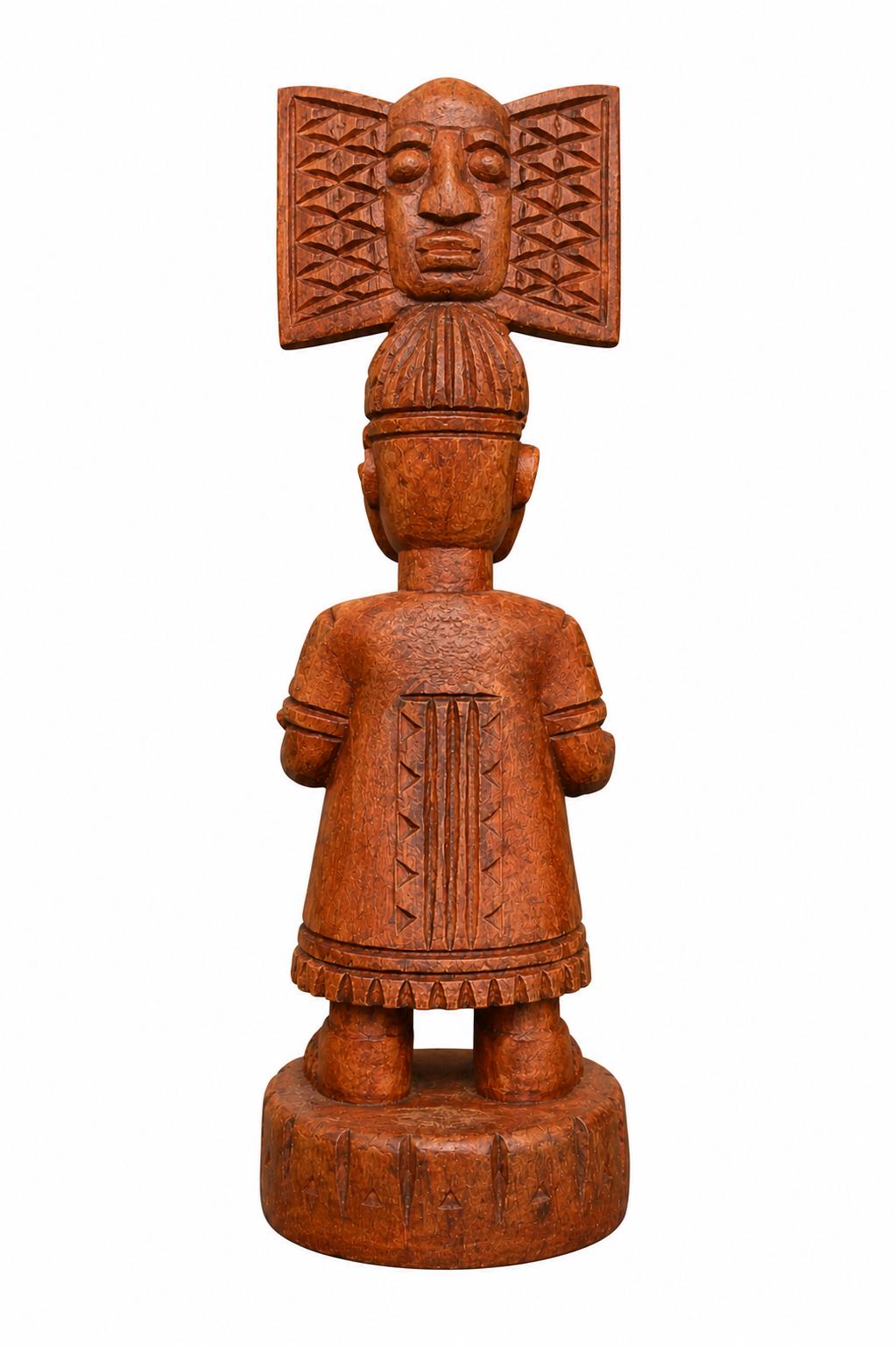 Authentic Traditional Yoruba Oya Statue Hand Carved in Oyo.