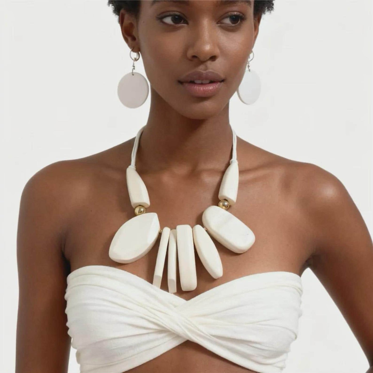 Paris New York London Fashion Statement Necklace And Earrings Set Neck Piece