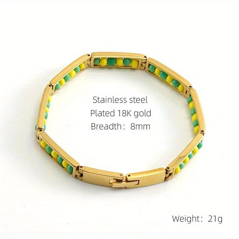 Ifa 18 karat Gold Plated Bracelet With Beads.