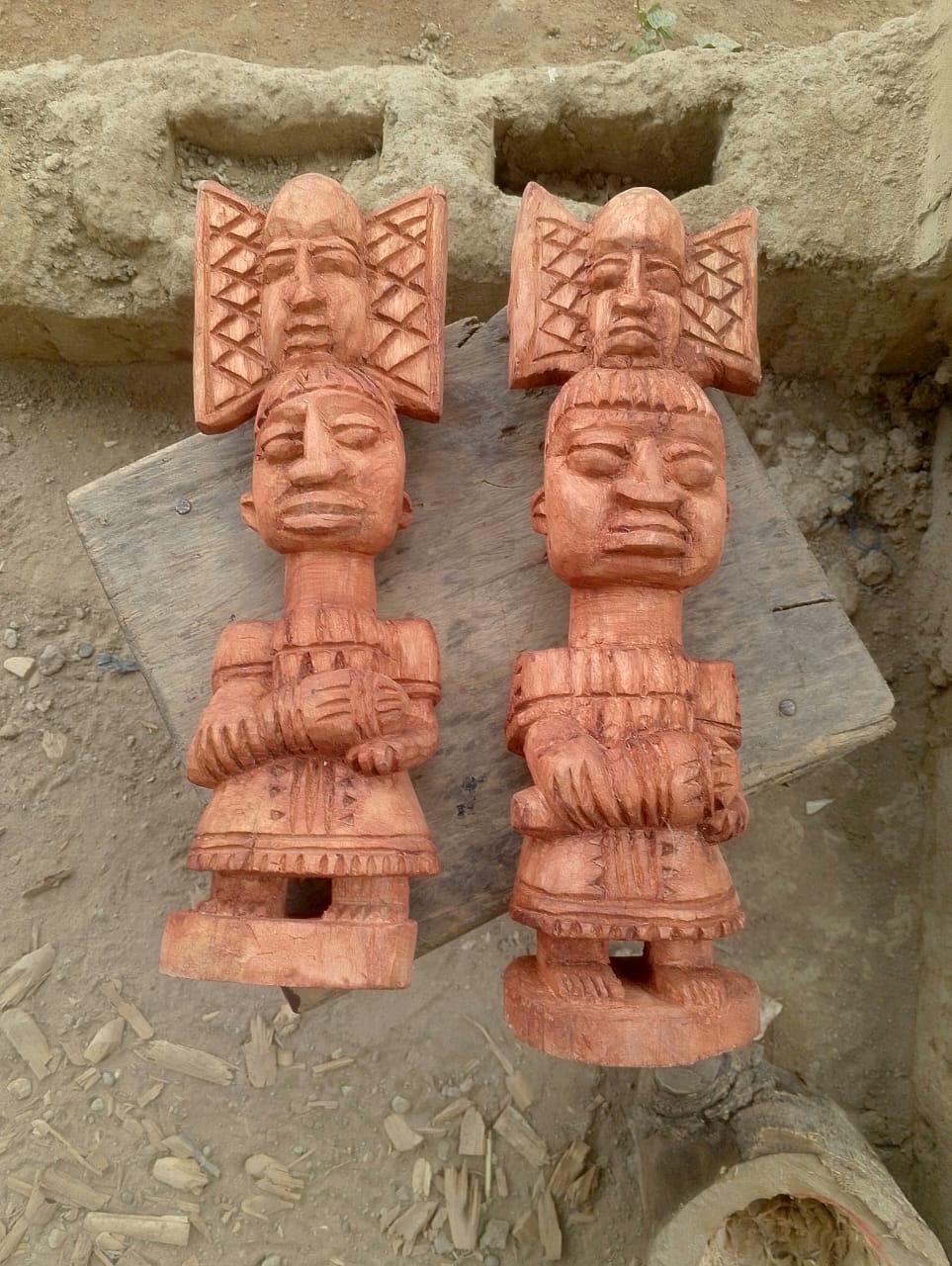 Authentic Traditional Yoruba Oya Statue Hand Carved in Oyo.