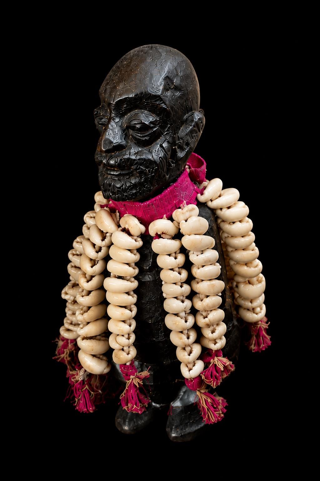 11  inch high Authentic Yoruba 100 Cowrie Shells Ere Esu Alaje Spiritual Statue