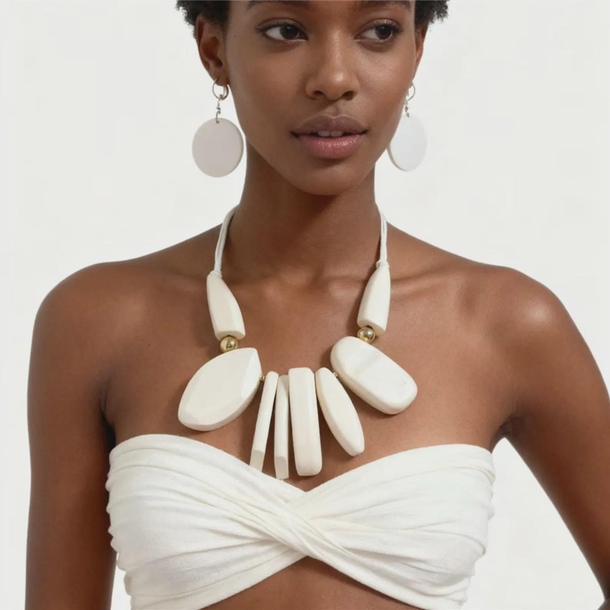 Paris New York London Fashion Statement Necklace And Earrings Set Neck Piece