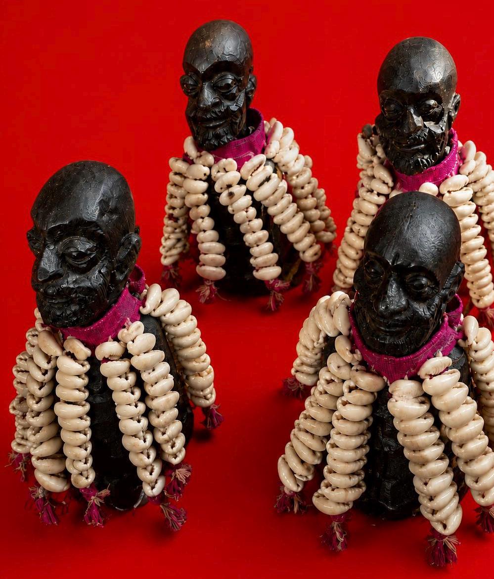 11  inch high Authentic Yoruba 100 Cowrie Shells Ere Esu Alaje Spiritual Statue