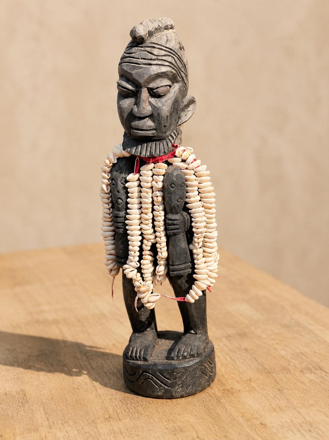 Yoruba 200 Cowrie Shells 20 inches Ere Esu Alaje Spiritual Statue