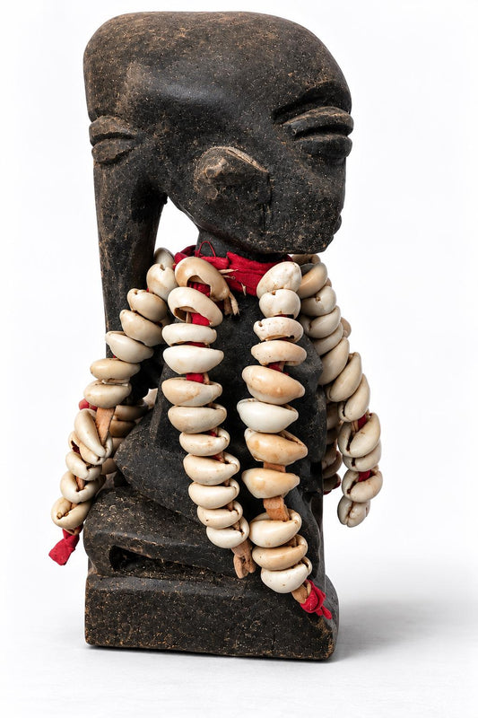 11  inch high Authentic Yoruba 80 plus Cowrie Shells Ere Esu Alaje Spiritual Statue
