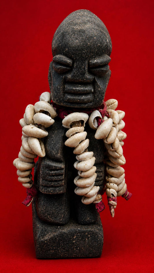 Authentic Yoruba 80 plus Cowrie Shells Ere Esu Alaje Spiritual Statue 11 inches
