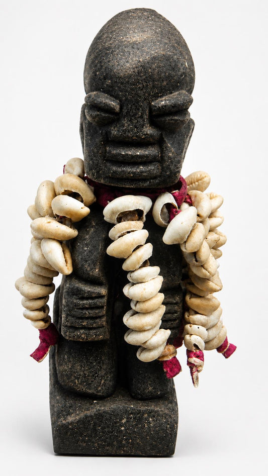 11  inch high Authentic Yoruba 80 plus Cowrie Shells Ere Esu Alaje Spiritual Statue