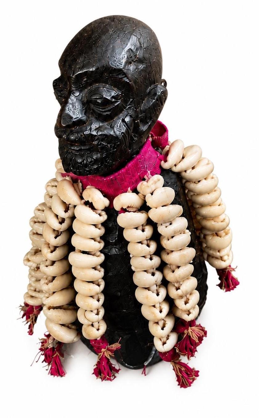 Yoruba 100 Cowrie Shells 11 inches Ere Esu Alaje Spiritual Statue