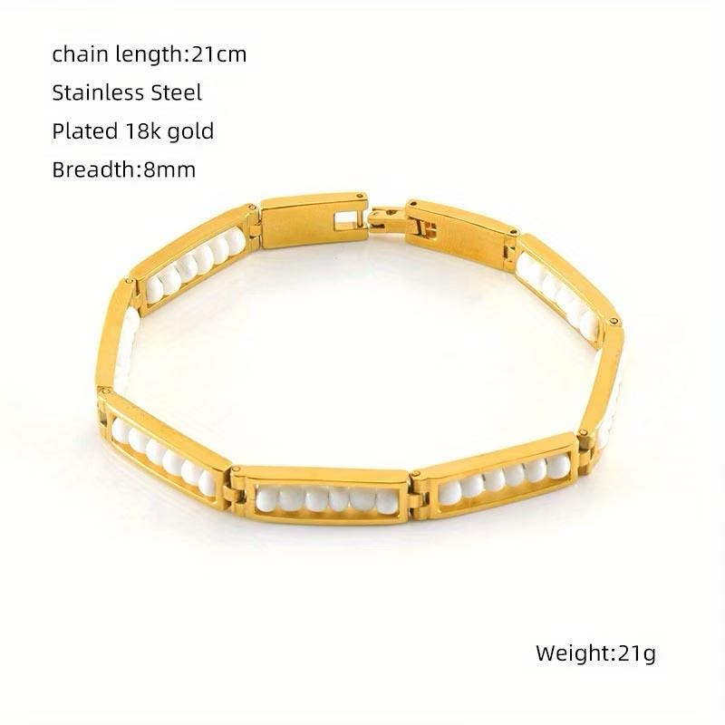 Ifa 18 karat Gold Plated Bracelet With Beads.