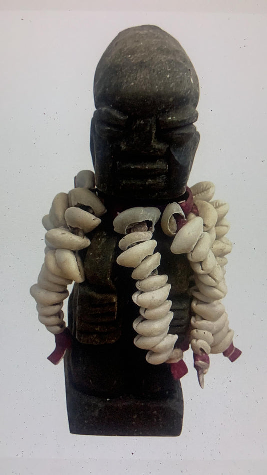 7 inch high Authentic Yoruba 80 plus Cowrie Shells Ere Esu Alaje Spiritual Statue
