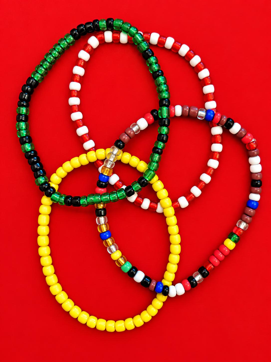 Ifa Yoruba Bracelet set of 4. Oshun Ogun Egbe and Shango