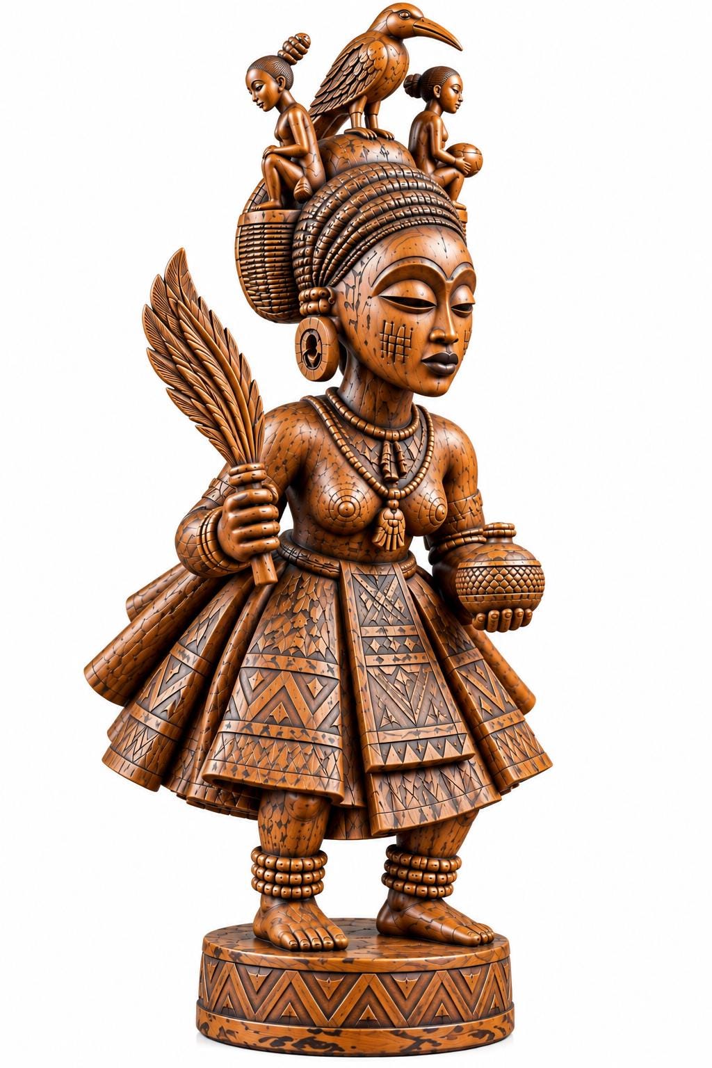 Rare Hand-Carved Yoruba Gelede-Inspired Wood Sculpture | Nigerian African Art | Statement Wall Decor | Collector's Piece