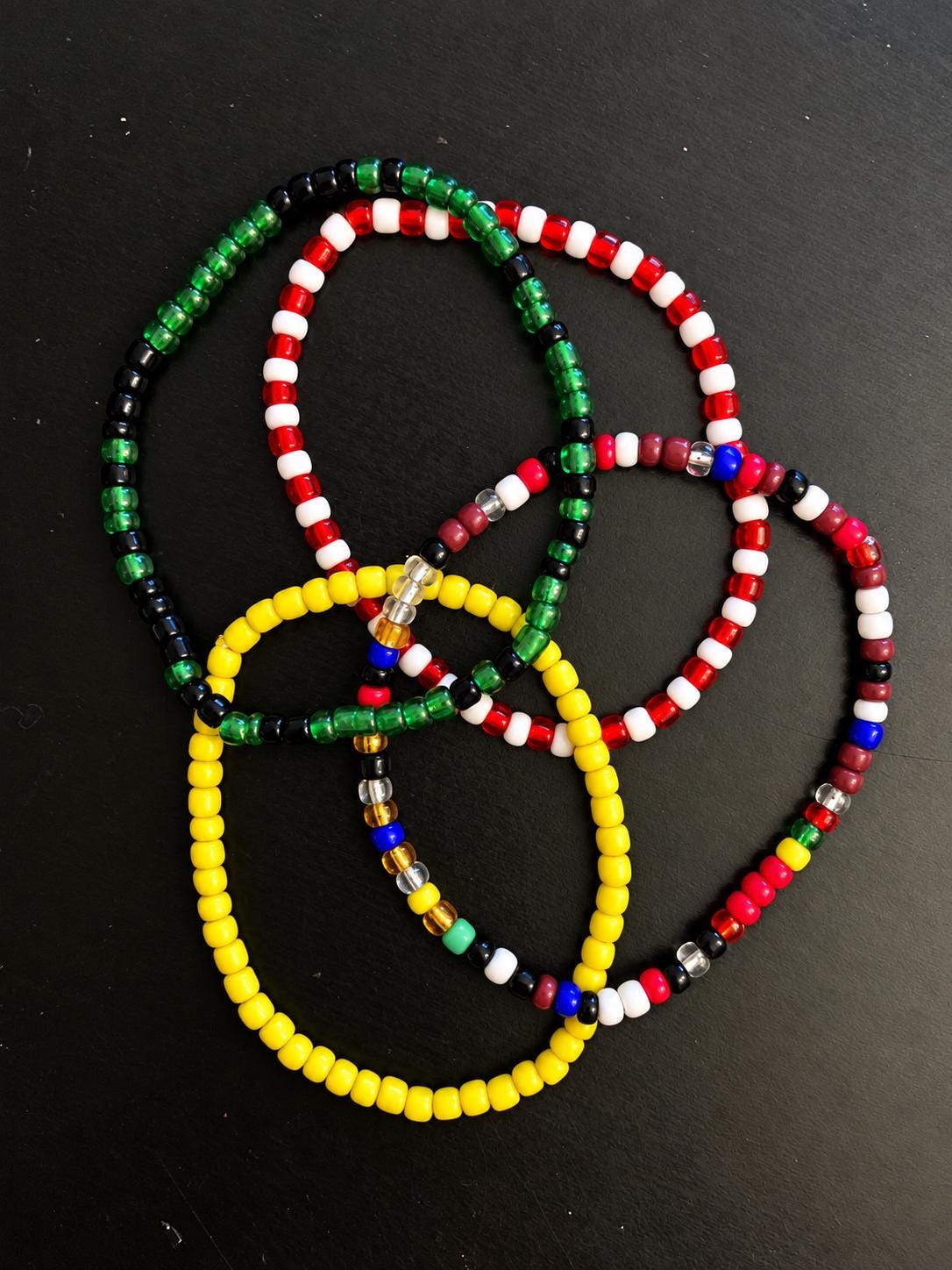 Ifa Yoruba Bracelet set of 4. Oshun Ogun Egbe and Shango