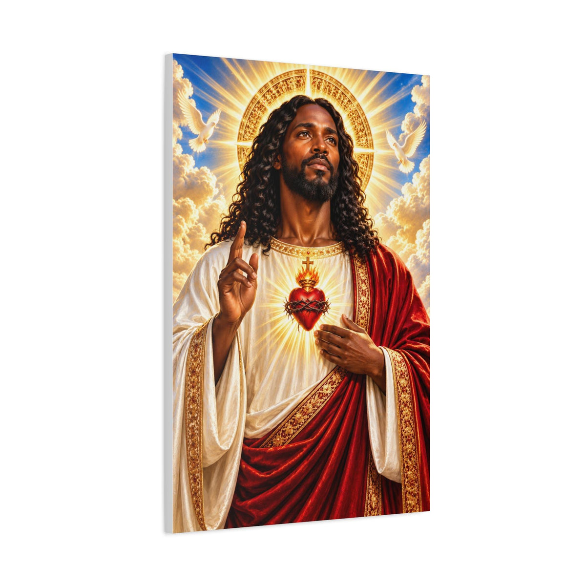 Beautiful Black Jesus Print on Matte Canvas 24x36 inches