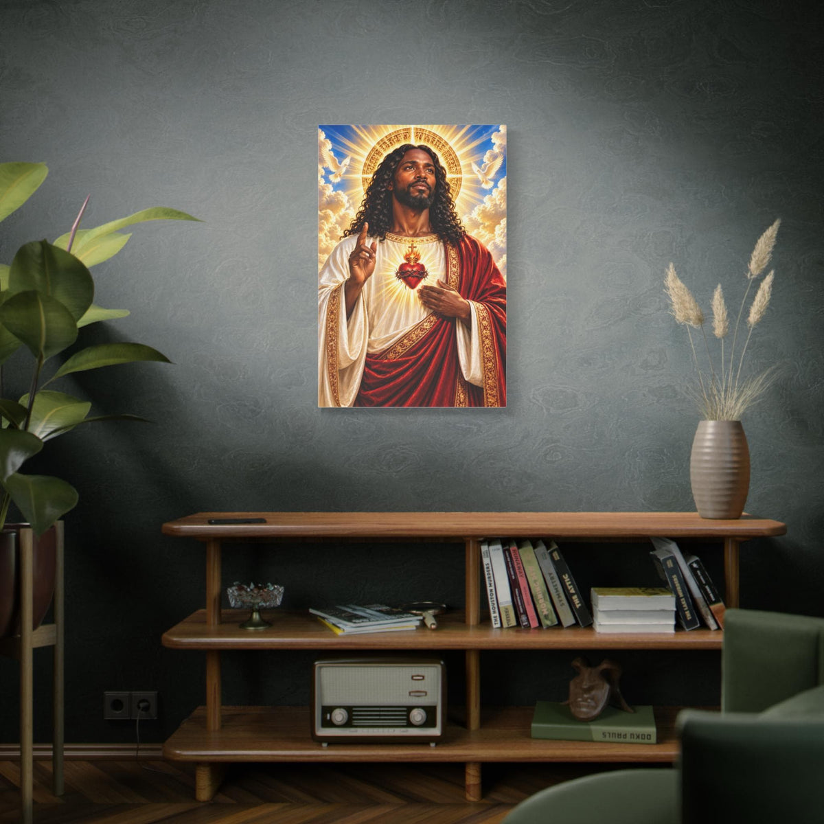 Beautiful Black Jesus Print on Matte Canvas 24x36 inches