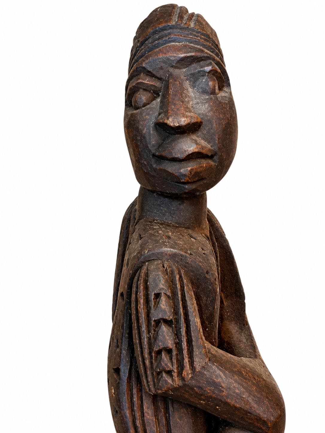 1970s Malania Wood Vintage Yoruba Oyo Figure – Mother & Child Sculpture – African Tribal Art – Mid-Century Wood Carving – Collector