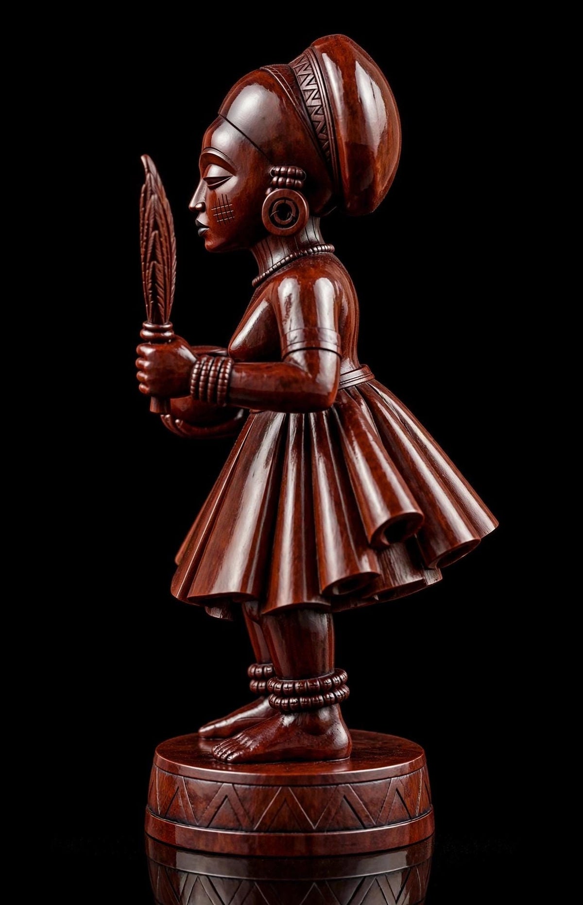 Limited Edition Gelede-Inspired Yoruba Sculpture | 18” Hand-Carved Omo Wood | African Art | Oshogbo Collector’s Statement Piece