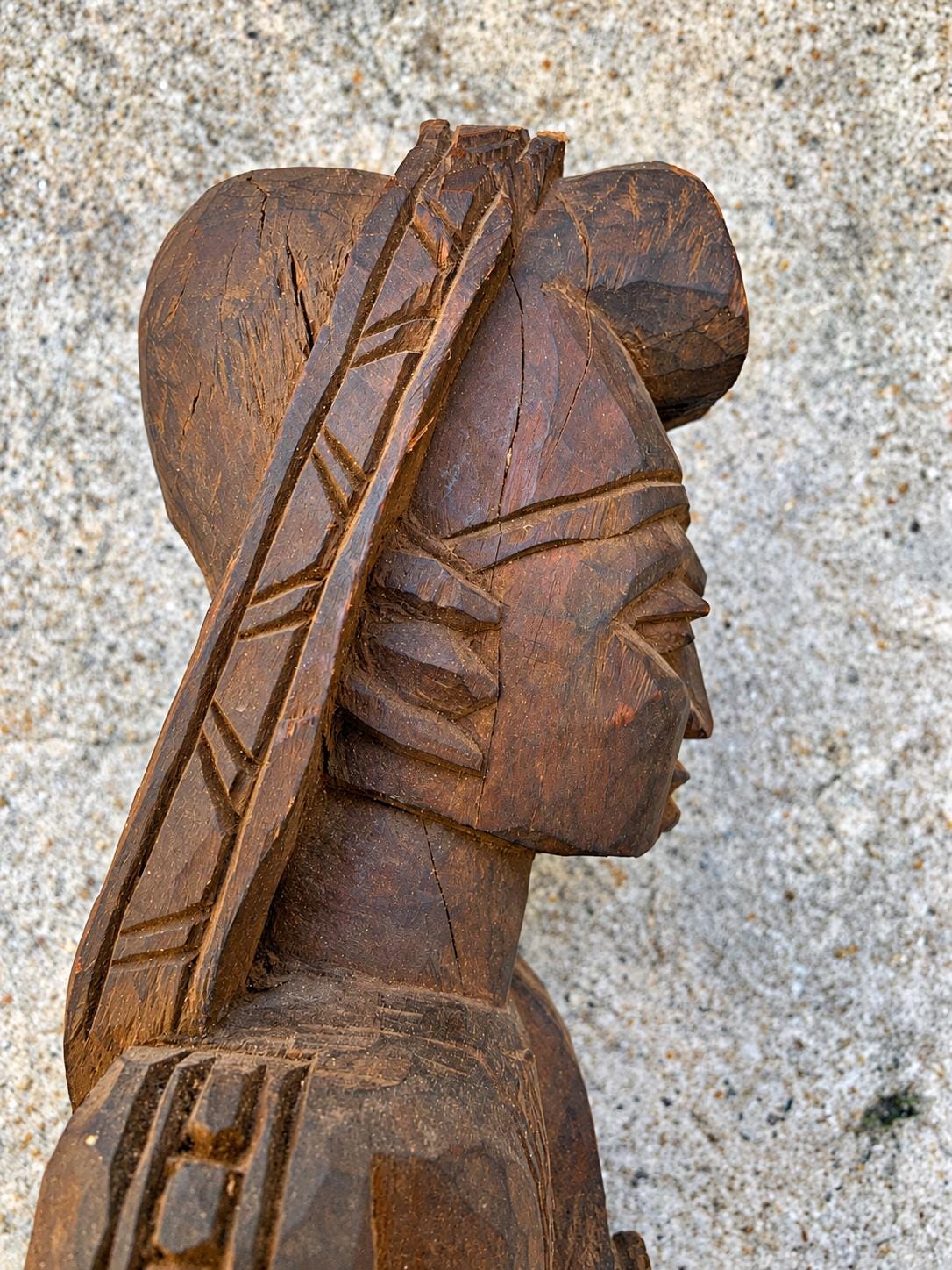 1970s Malania Wood Vintage Yoruba Oyo Figure