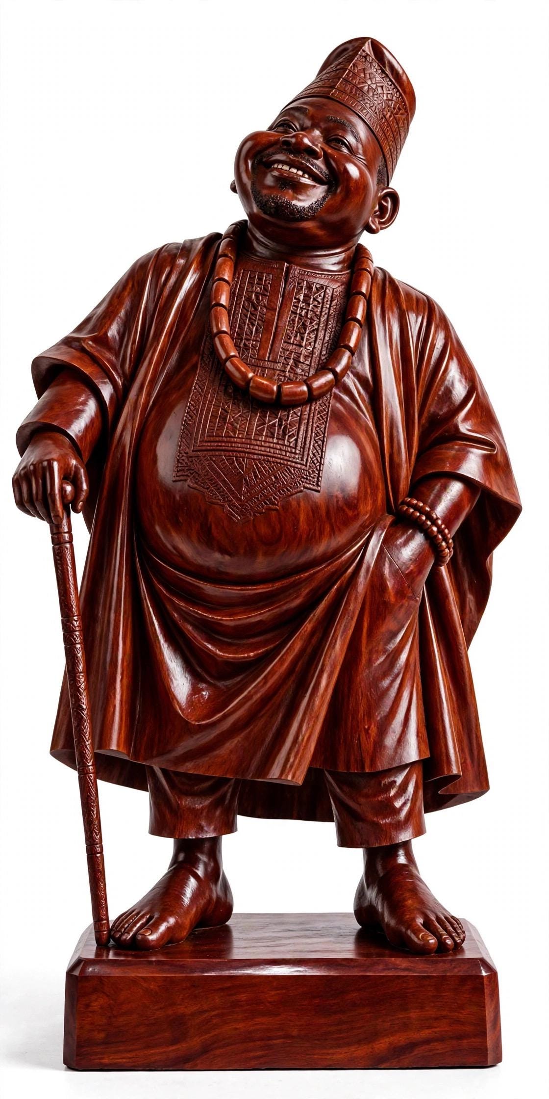 Yoruba Chief Sculpture | 15” Hand-Carved Omo Wood | Oshogbo Nigeria | Fine African Art | Luxury Collector Statement Piece