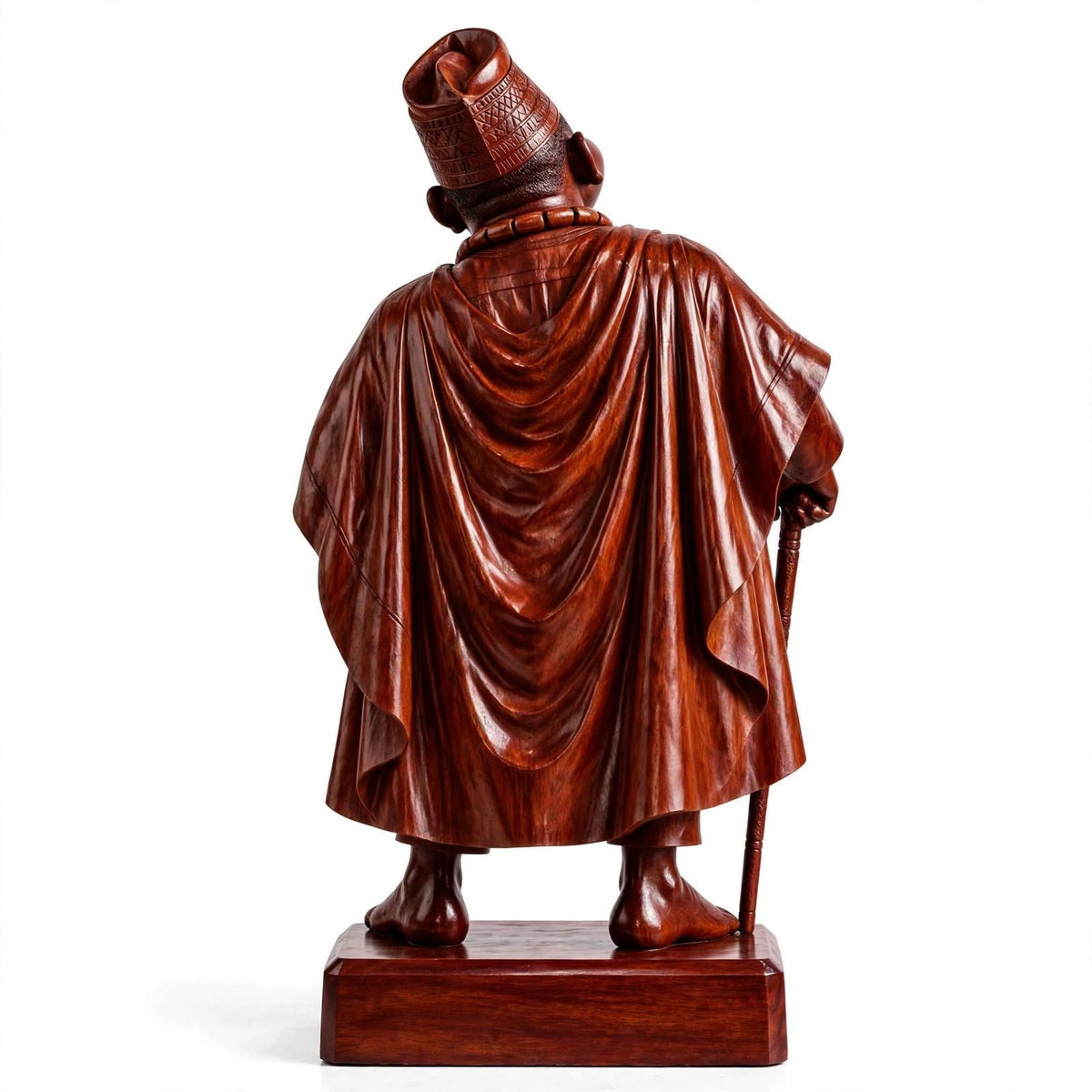 Yoruba Chief Sculpture | 15” Hand-Carved Omo Wood | Oshogbo Nigeria | Fine African Art | Luxury Collector Statement Piece